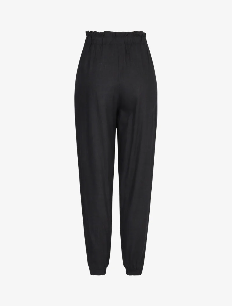 Katoenen broek in sarouel-stijl - zwart - Image 2