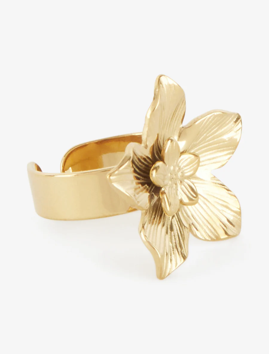 Kersenbloesem stijl ring - Goud - Image 2