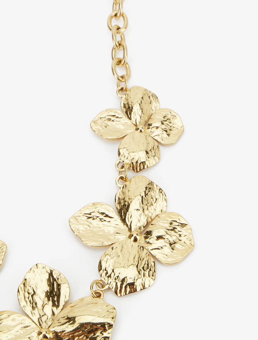 Ketting grote bloemen - Goud - Image 3