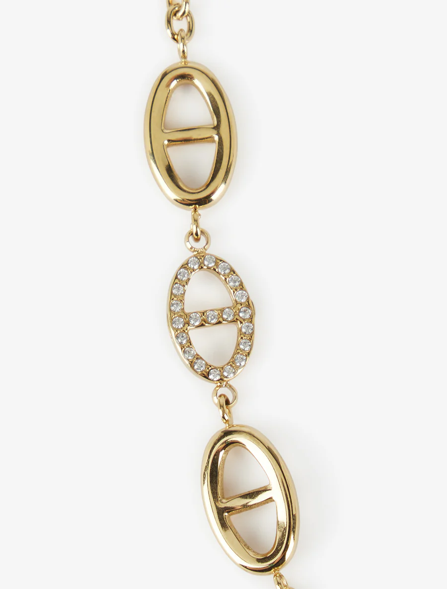 Ketting met maritieme schakels en strass. - Goud - Image 3