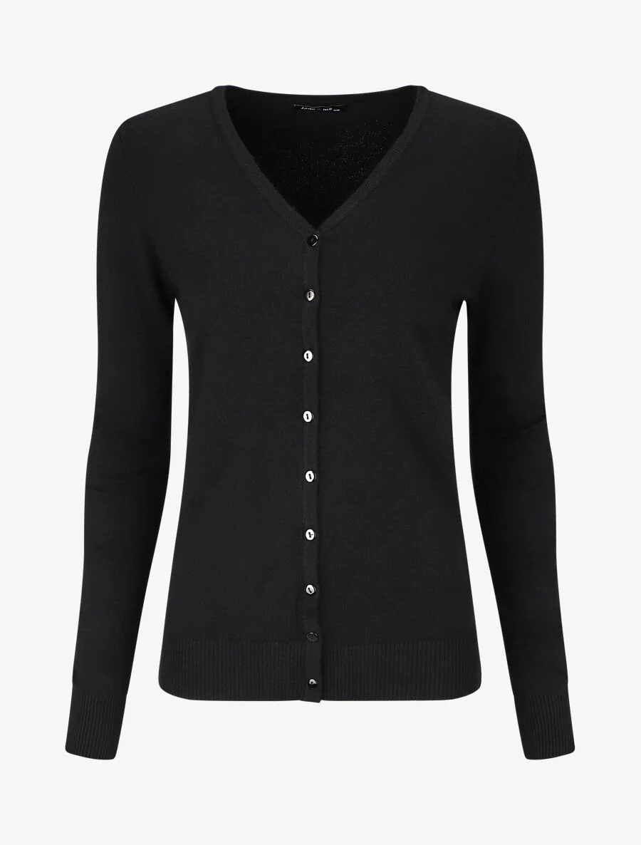 Klassiek vest met V-hals - zwart