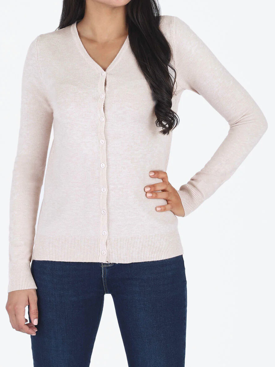 Klassiek vest met V-hals - Beige - Image 4