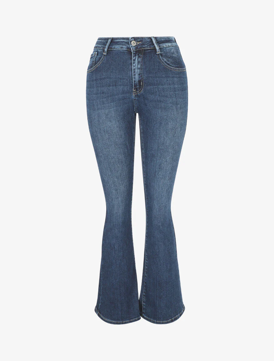 Klassieke bootcut jeans met push-up effect - blauw