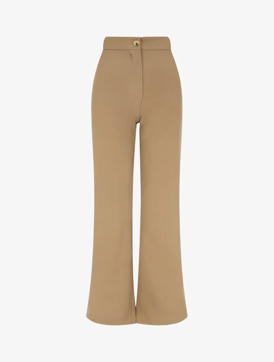 Klassieke broek met elastische tailleband - Beige