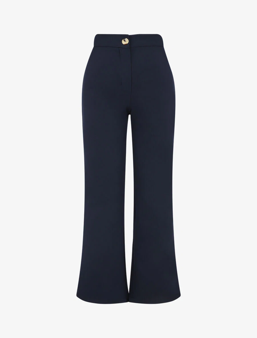 Klassieke broek met elastische tailleband - Marineblauw