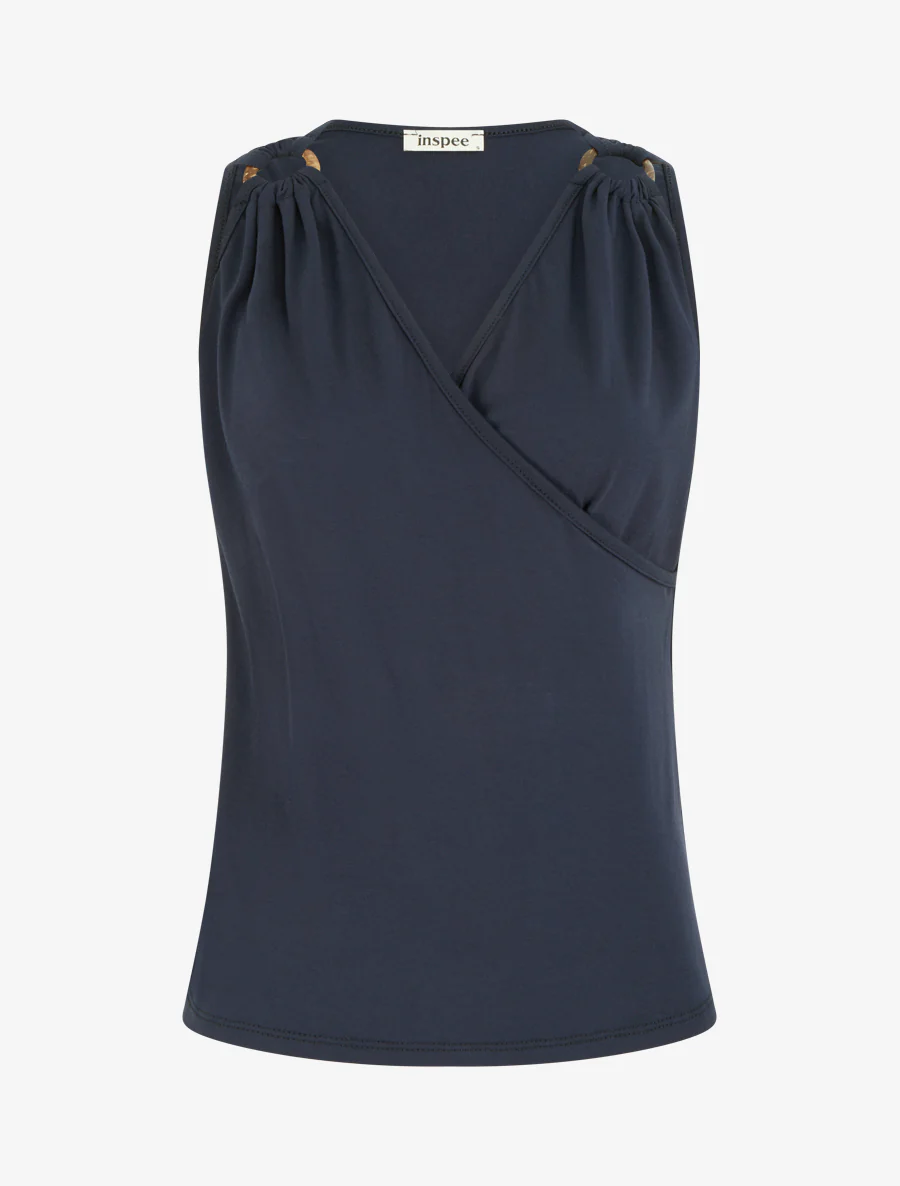 Klassieke cache-coeur top - Marine
