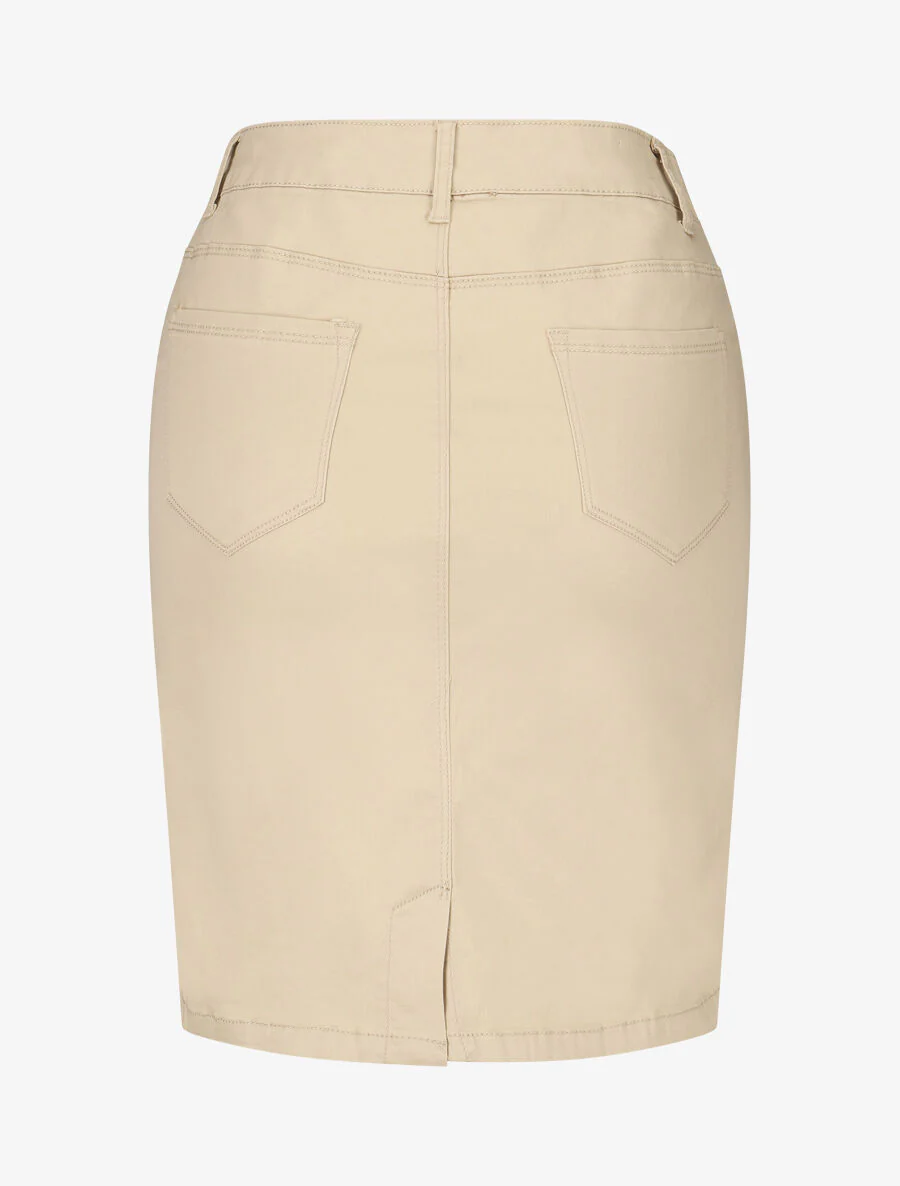 Klassieke effen rechte rok - Beige - Image 2