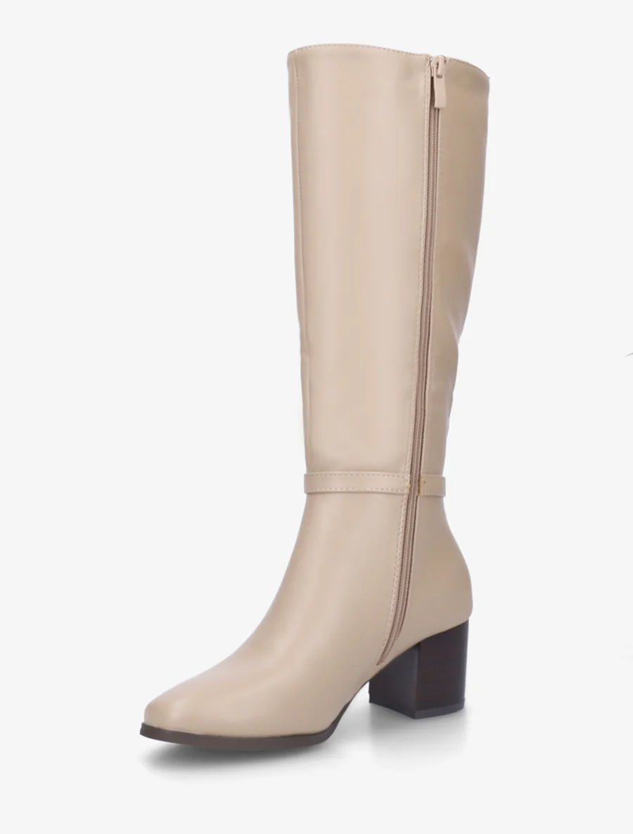 Klassieke laarzen met gesp - Beige - Image 3