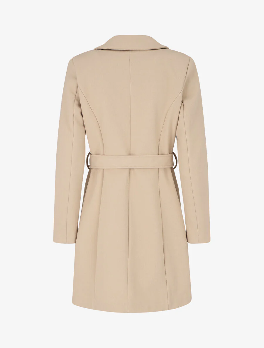 Klassieke lange jas - Beige - Image 2