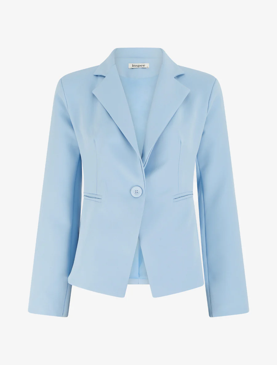Klassieke rechte blazer - Lichtblauw