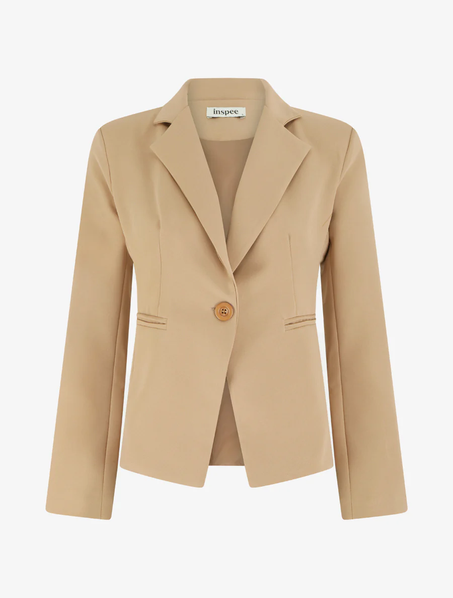Klassieke rechte blazer - Kameel