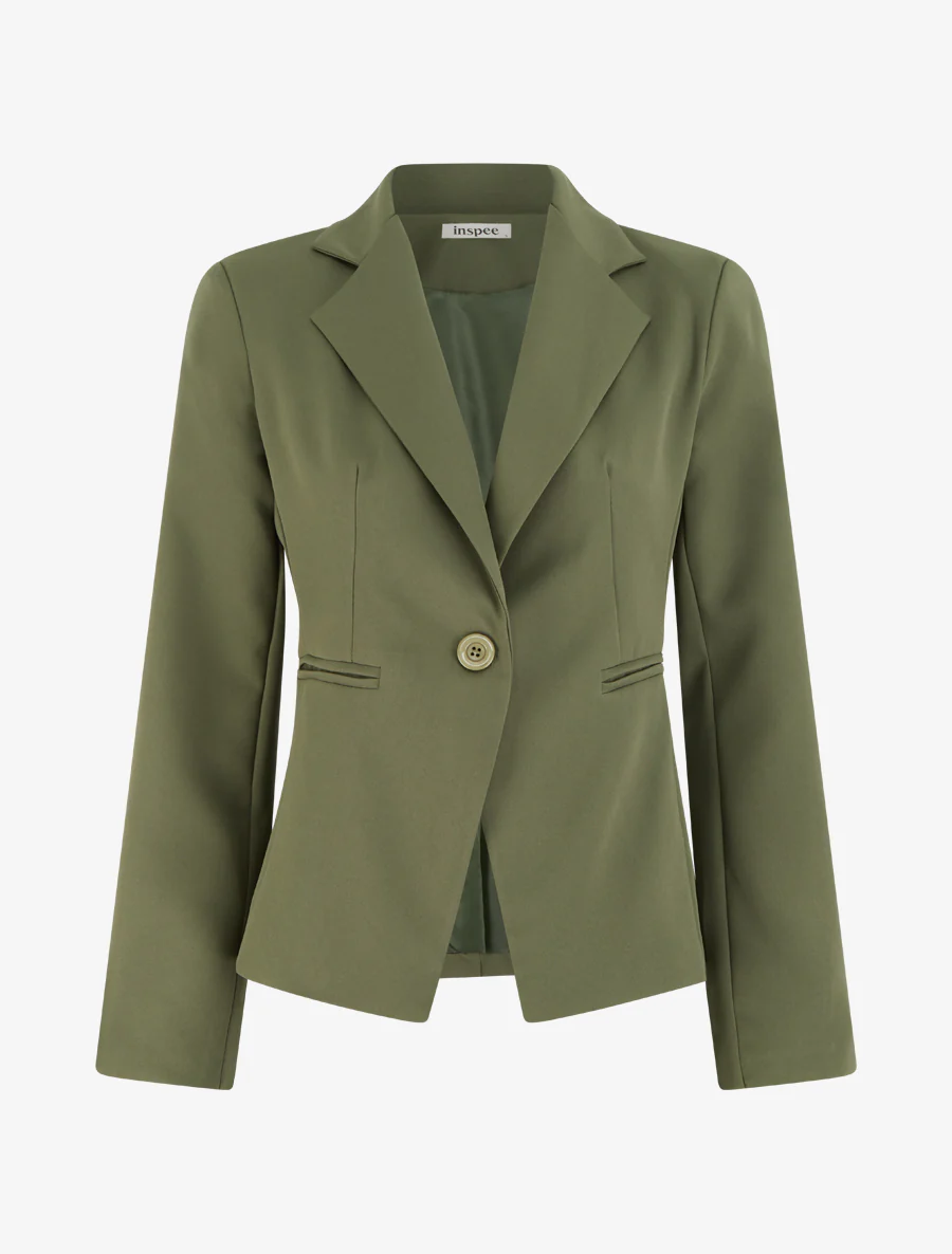 Klassieke rechte blazer - Kaki