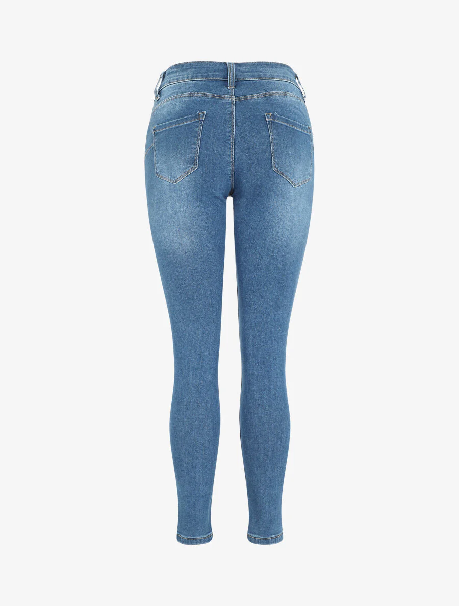 Klassieke slim-fit push-up jeans - blauw - Image 2
