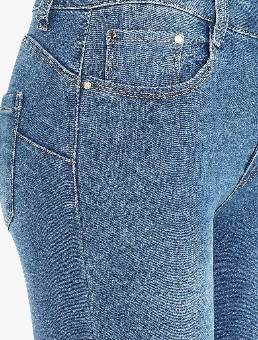 Klassieke slim-fit push-up jeans - blauw - Image 3