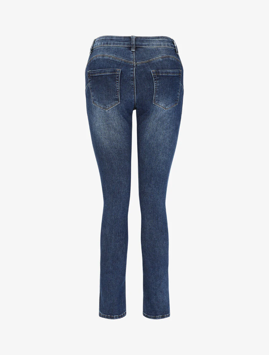 Klassieke slim-fit push-up jeans - blauw - Image 2