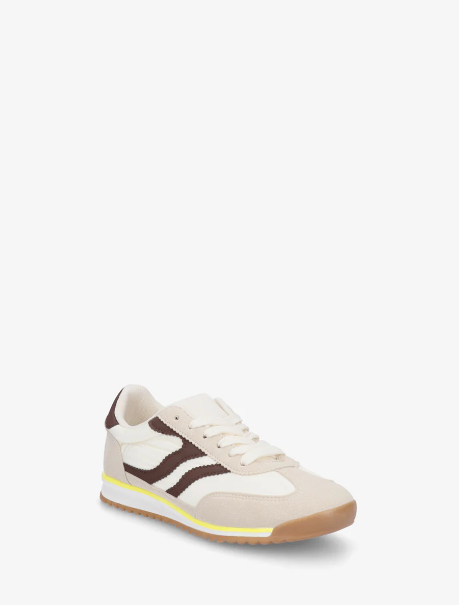 Klassieke sneakers met gekartelde strepen - Beige - Image 2