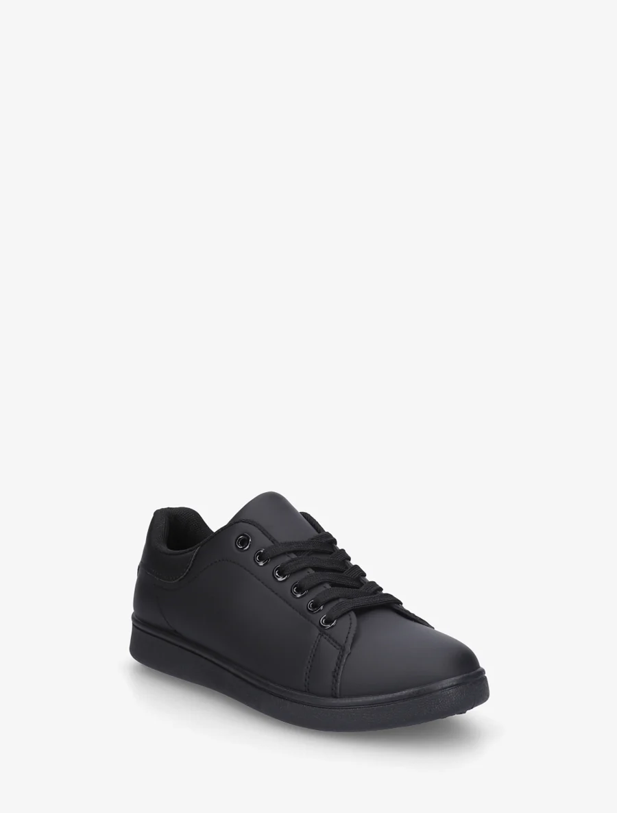 Klassieke sneakers van imitatieleer - Zwart - Image 2