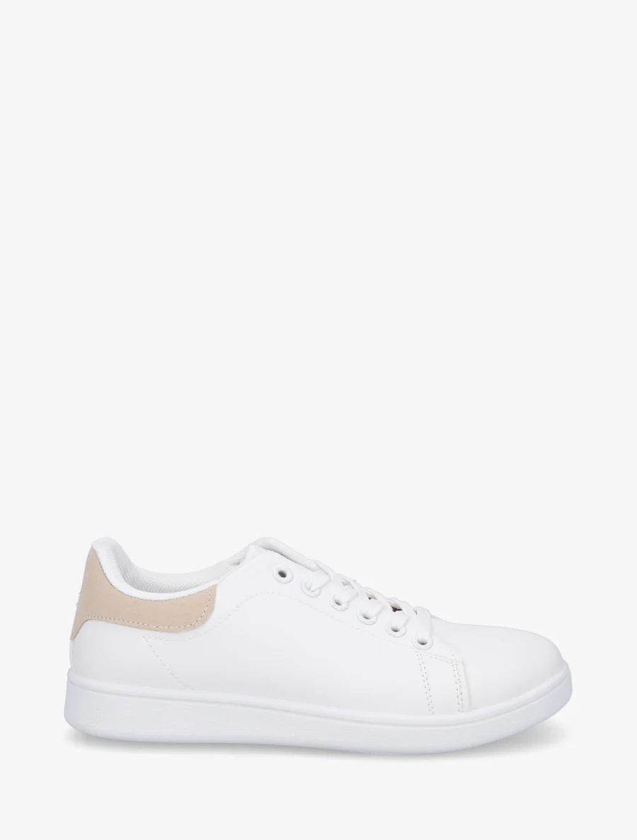 Klassieke sneakers van imitatieleer - Beige