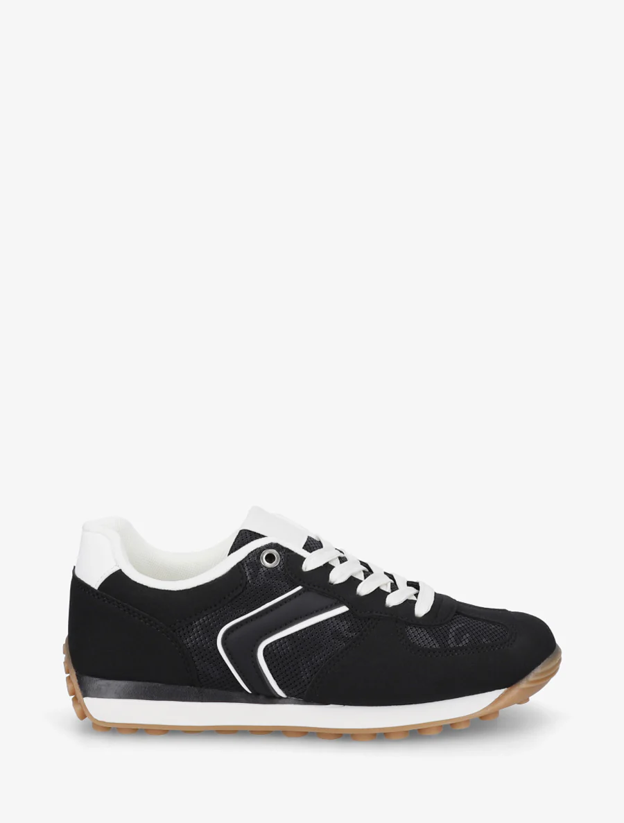 Klassieke sneakers van suède en stof - Zwart