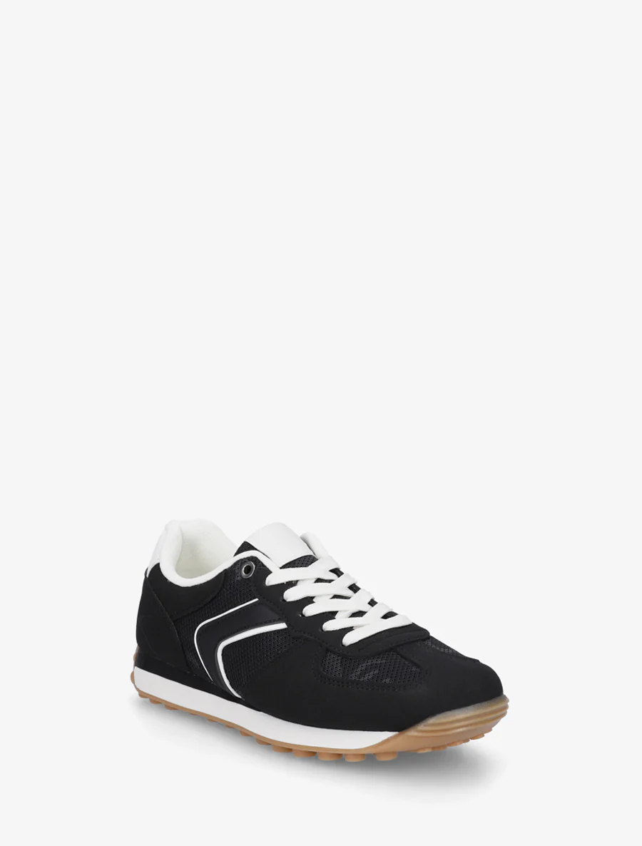 Klassieke sneakers van suède en stof - Zwart - Image 2
