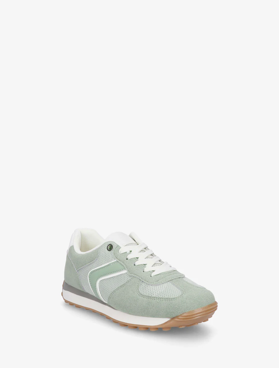 Klassieke sneakers van suède en stof - Amandelgroen - Image 2