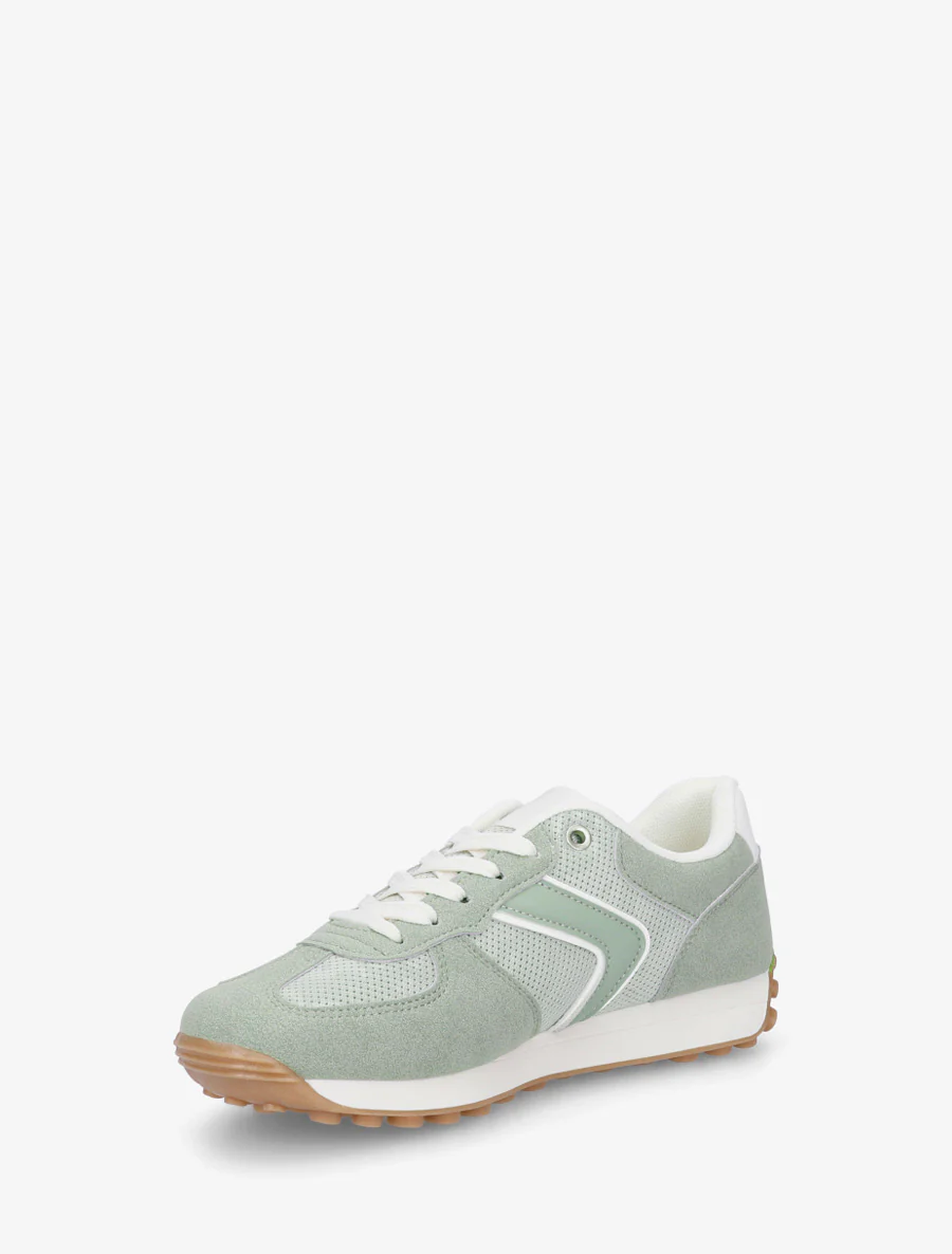 Klassieke sneakers van suède en stof - Amandelgroen - Image 3