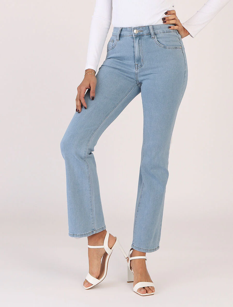 Klassieke uitlopende jeans - blauw - Image 4