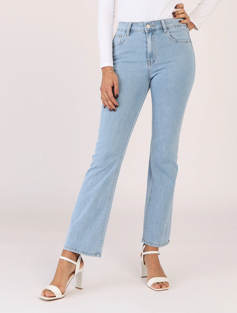 Klassieke uitlopende jeans - blauw - Image 4