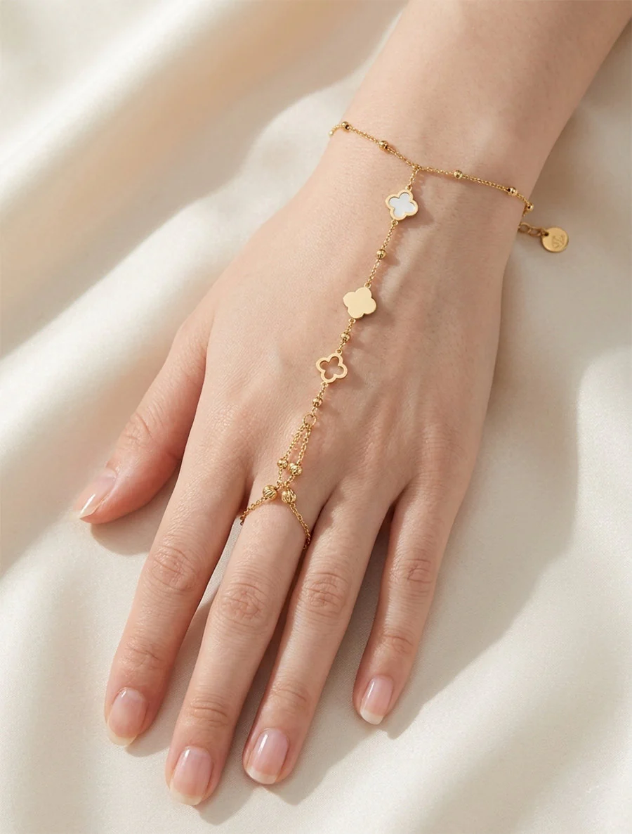 Klaver handketting - Goud