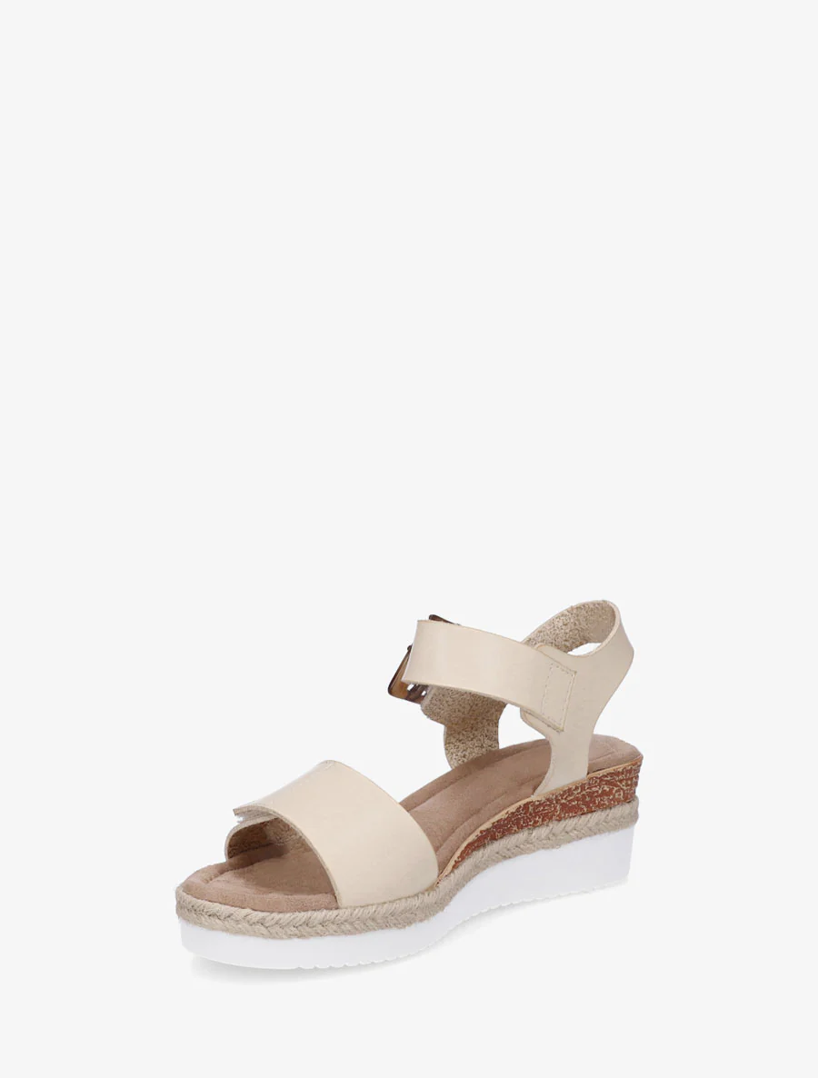 Klittenbandsandalen in imitatieleer - Beige - Image 3