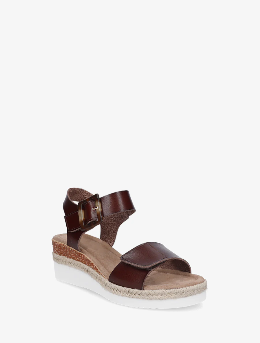 Klittenbandsandalen in imitatieleer - Bruin - Image 2