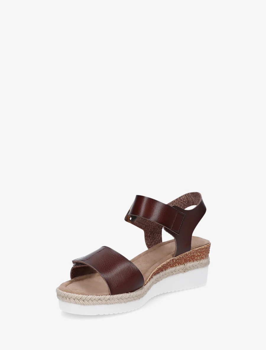 Klittenbandsandalen in imitatieleer - Bruin - Image 3