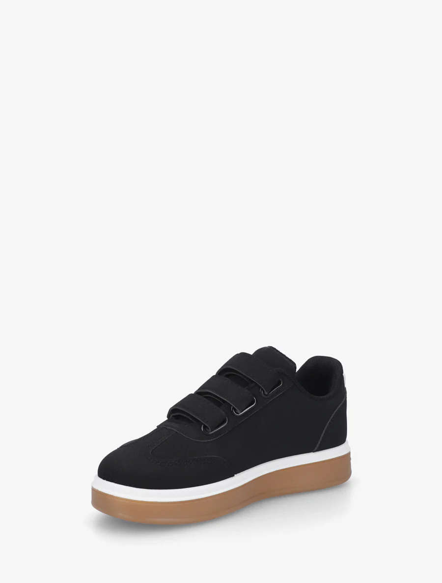 Klittenbandsneakers met rubberen zool - Zwart - Image 3