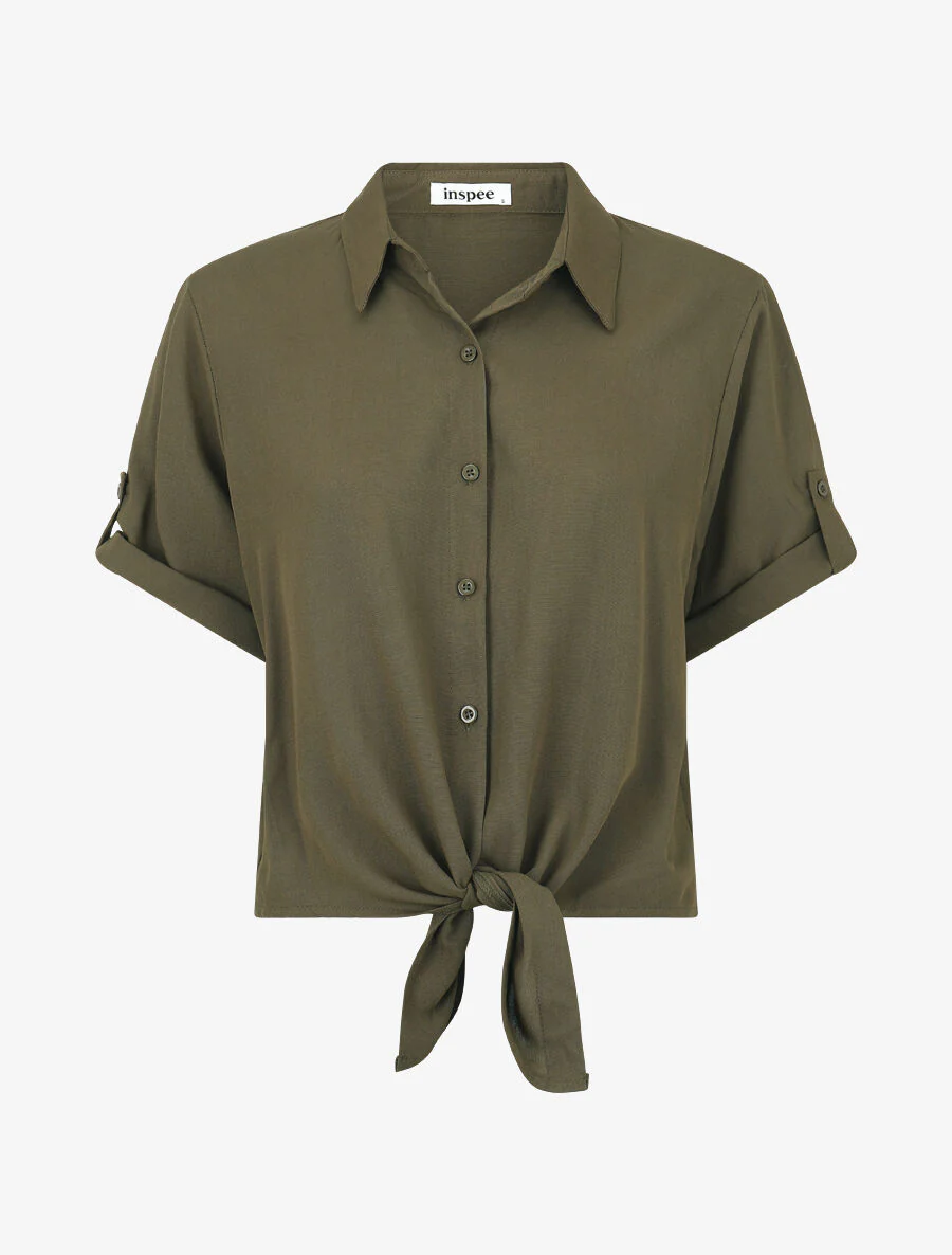 Knoop-top en broek - Kakigroen - Image 2