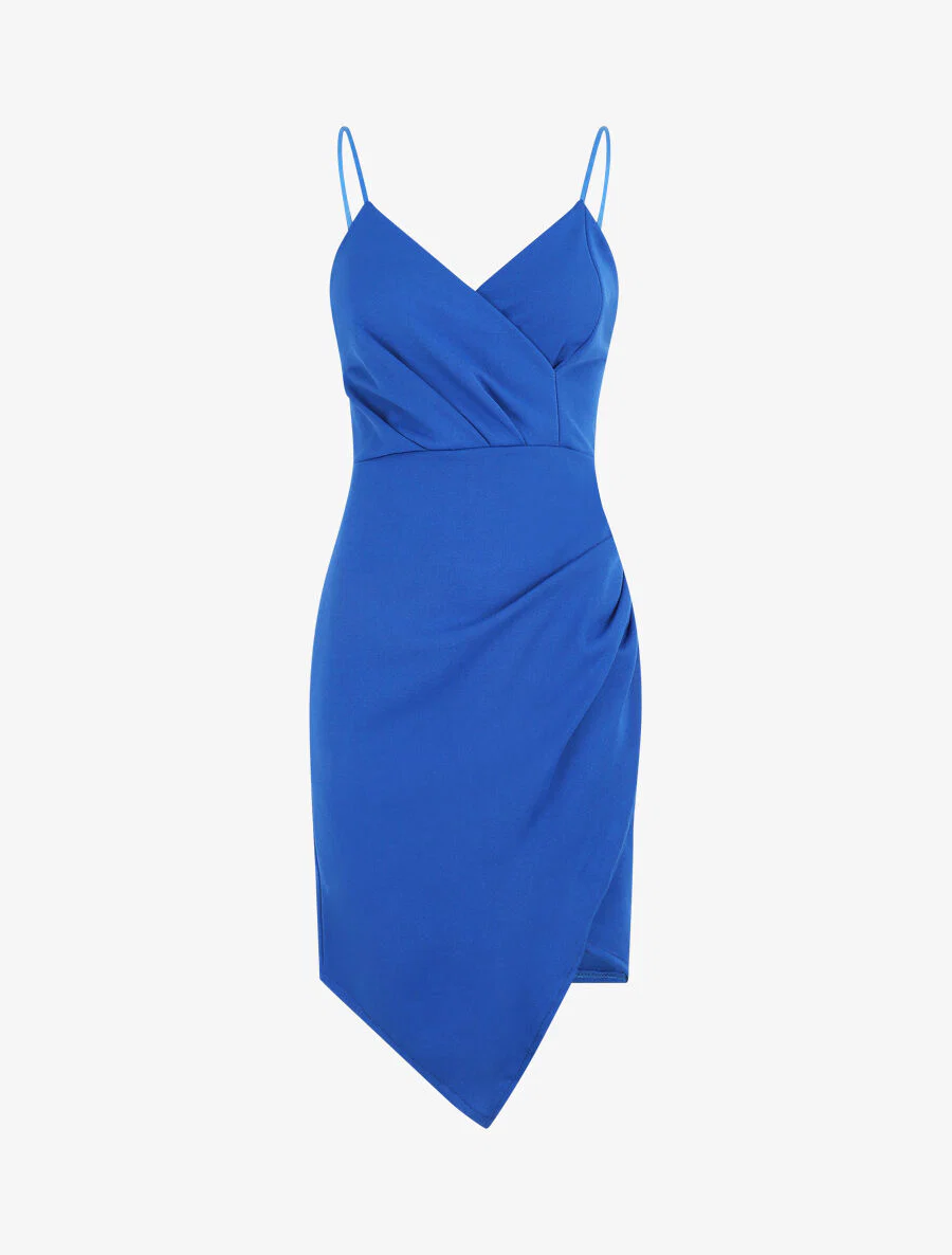 Kokerjurk in wikkelstijl - Felblauw - Image 2