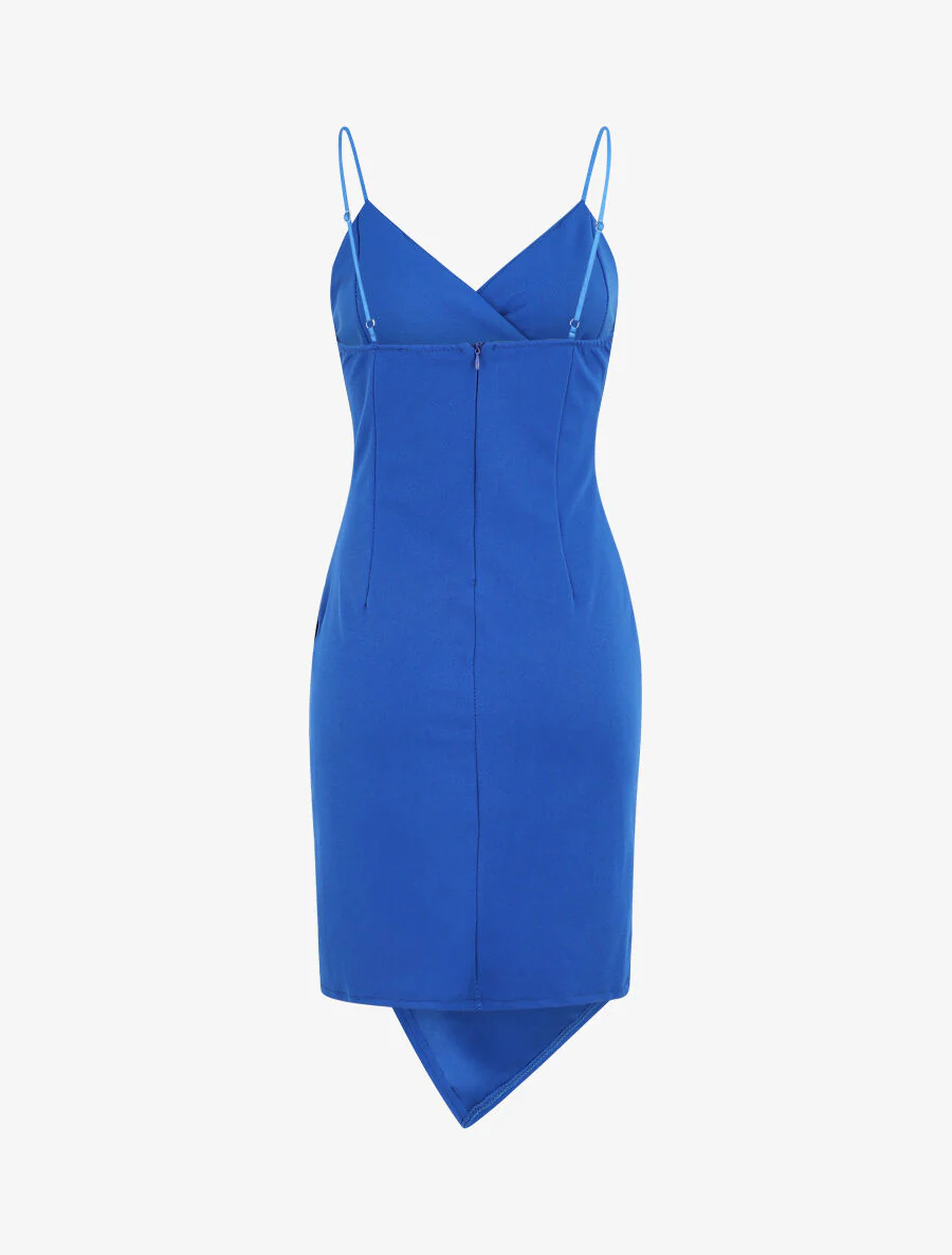 Kokerjurk in wikkelstijl - Felblauw - Image 3