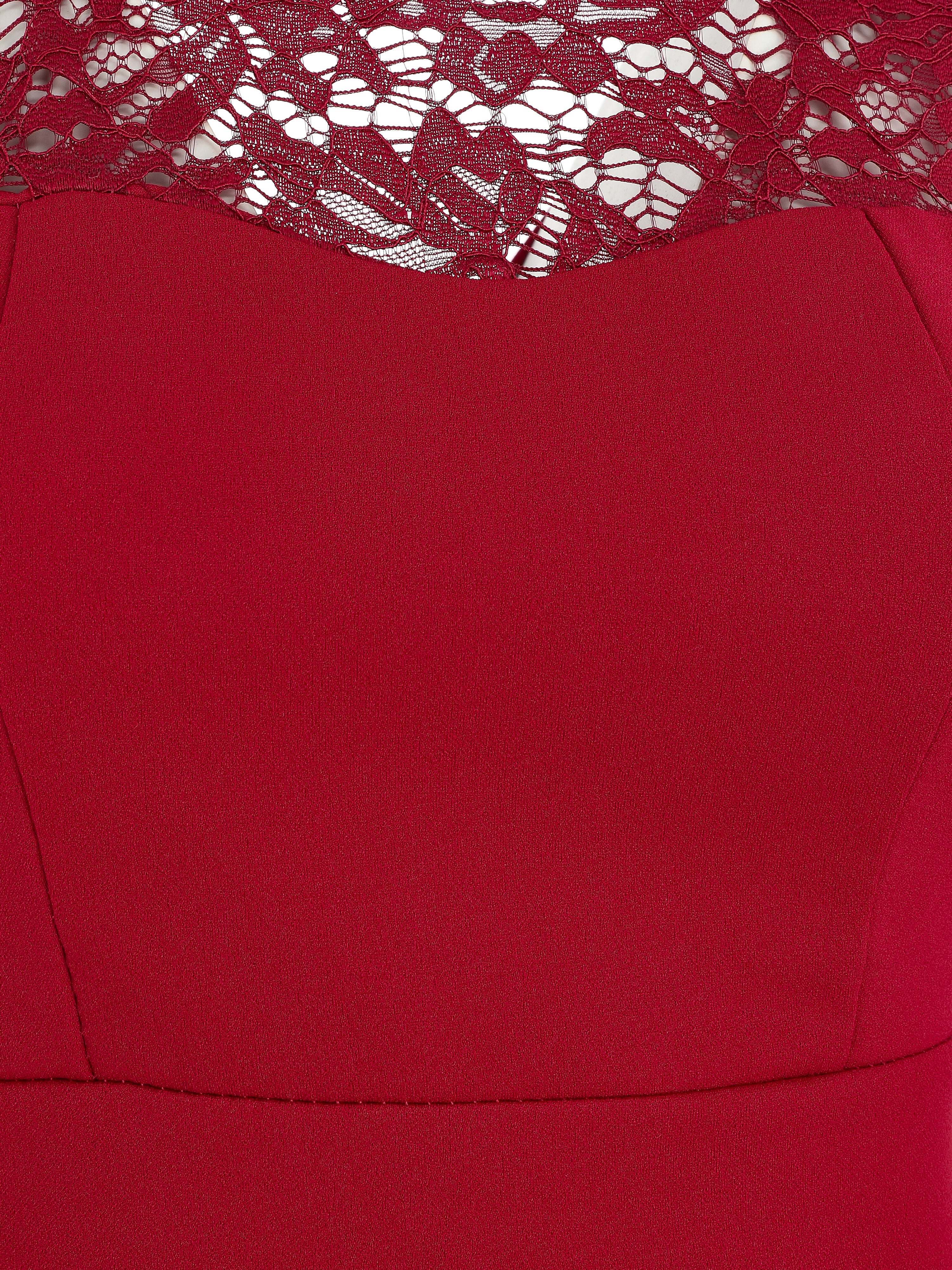 Kokerjurk met kant - Rood - Image 4