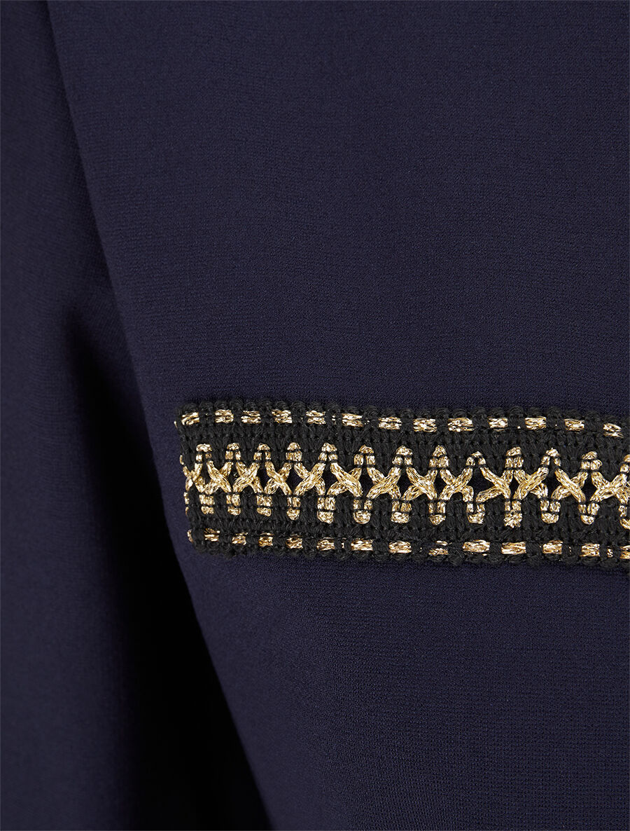 Kort jack met geborduurde inzet - Donkerblauw - Image 3