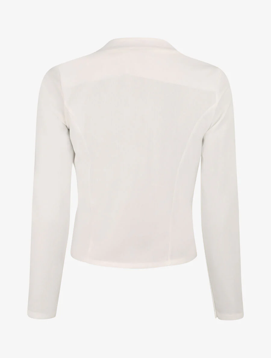 Kort jasje met notch-revers - wit - Image 2