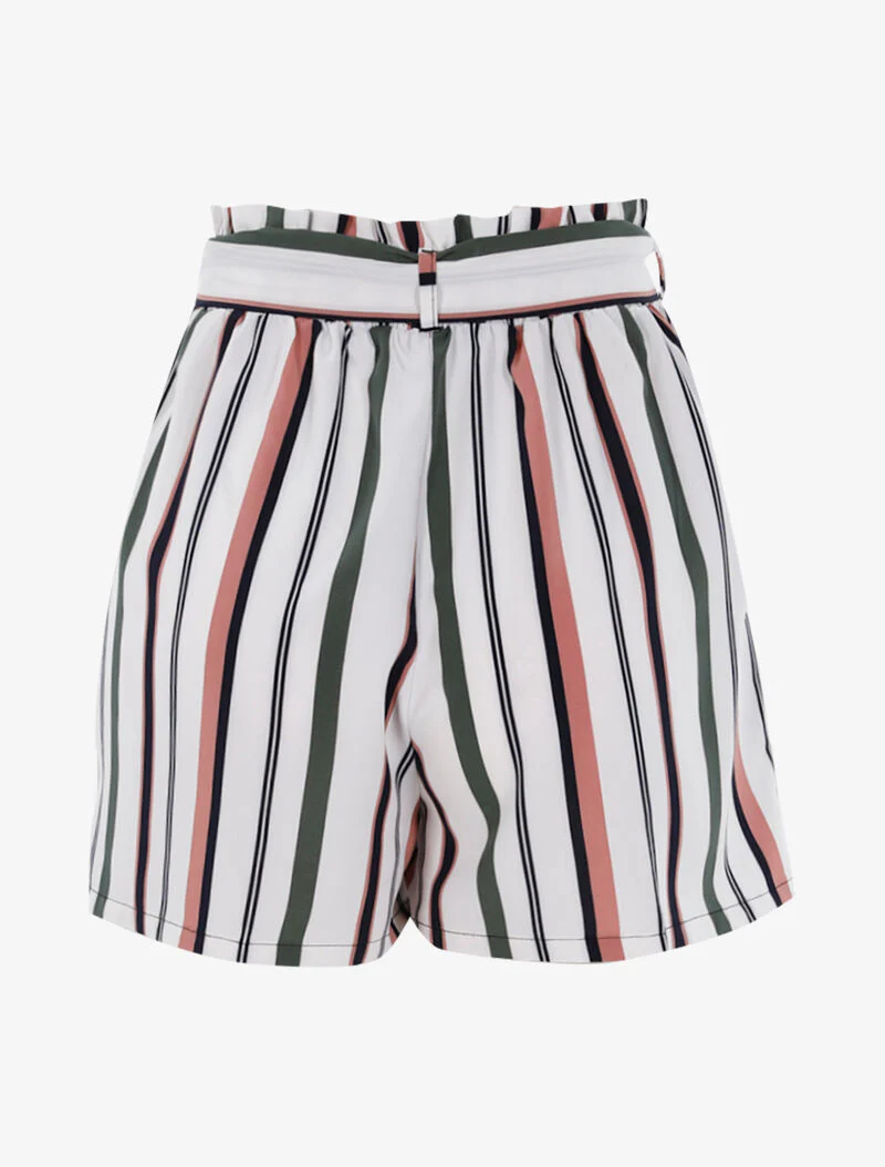 Korte gestreepte broek - wit - Image 2