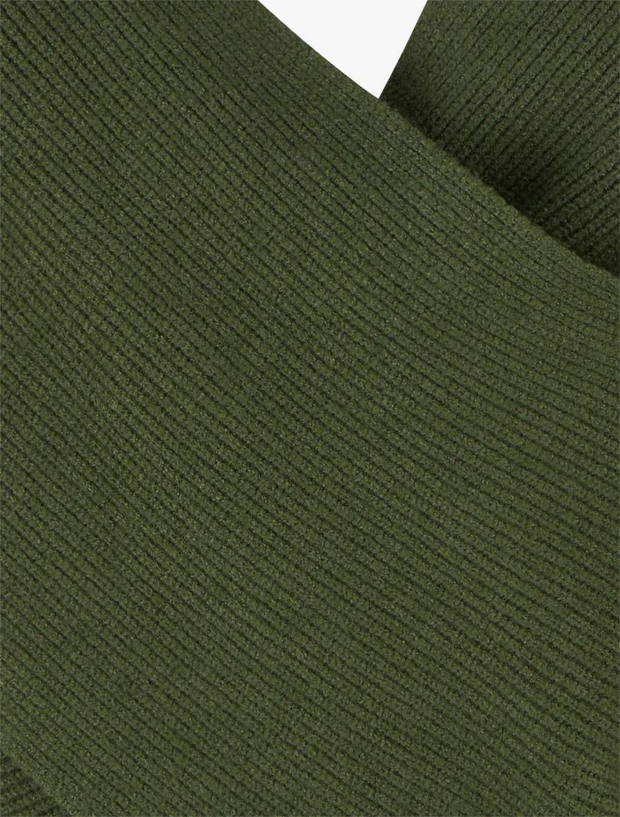 Kort wikkeltruitje met overslaghals - Kaki - Image 3