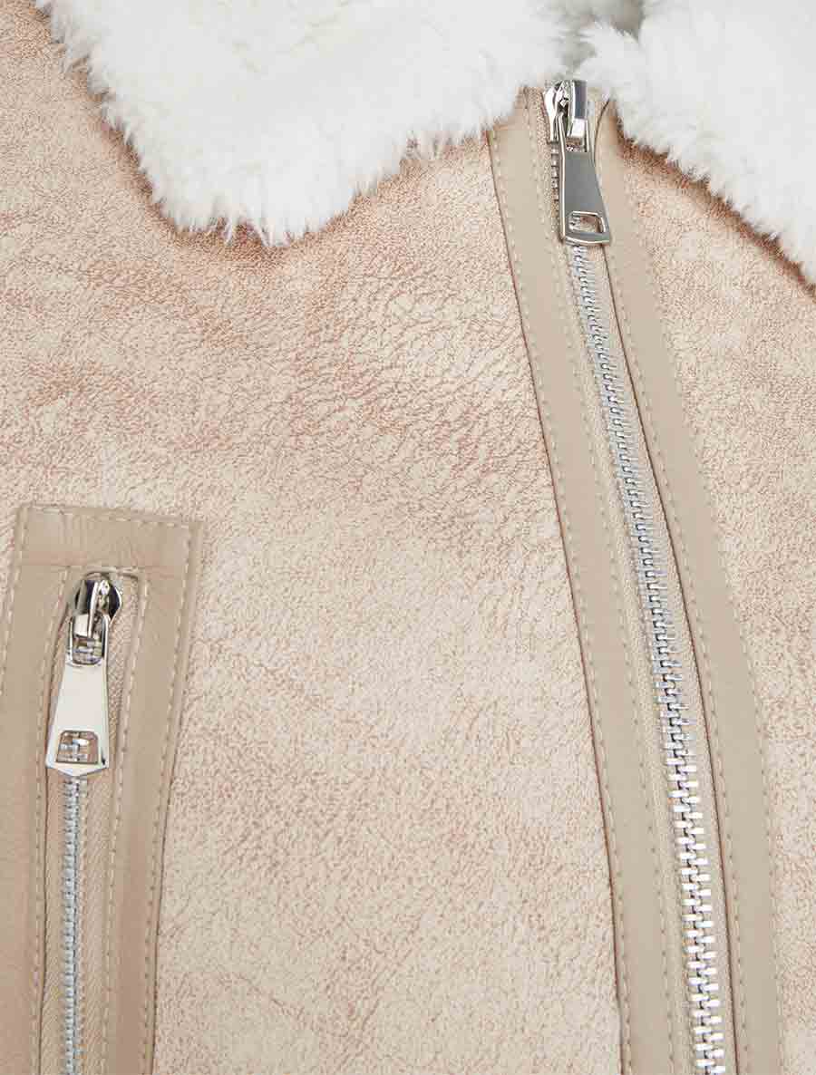 Korte bomberjack - Beige - Image 3