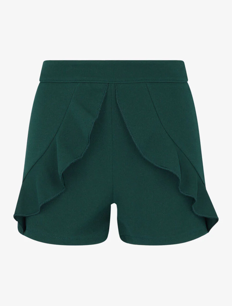 Korte broek met geplooide voorkant - groen - Image 2
