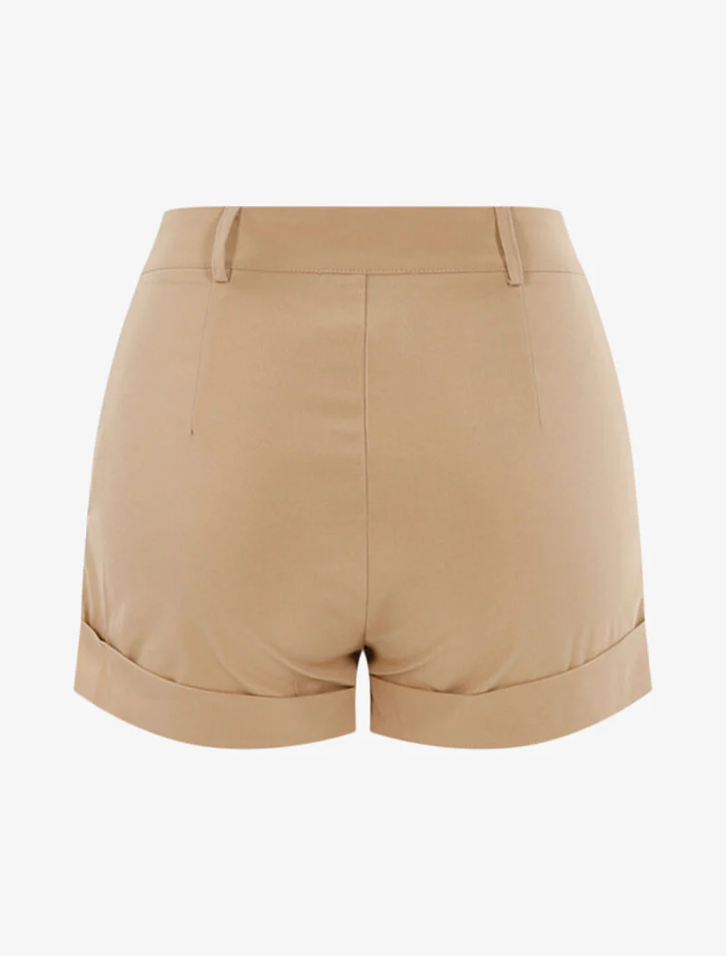 Short met decoratieve knopen - beige - Image 2