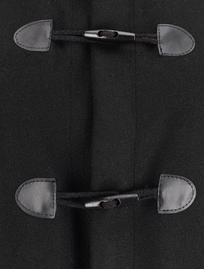 Korte duffelcoat met capuchon - Zwart - Image 3