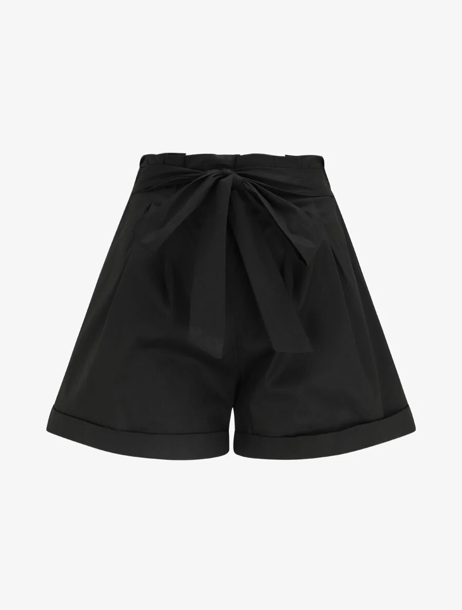 Korte hoge taille uitlopende zoom - Zwart