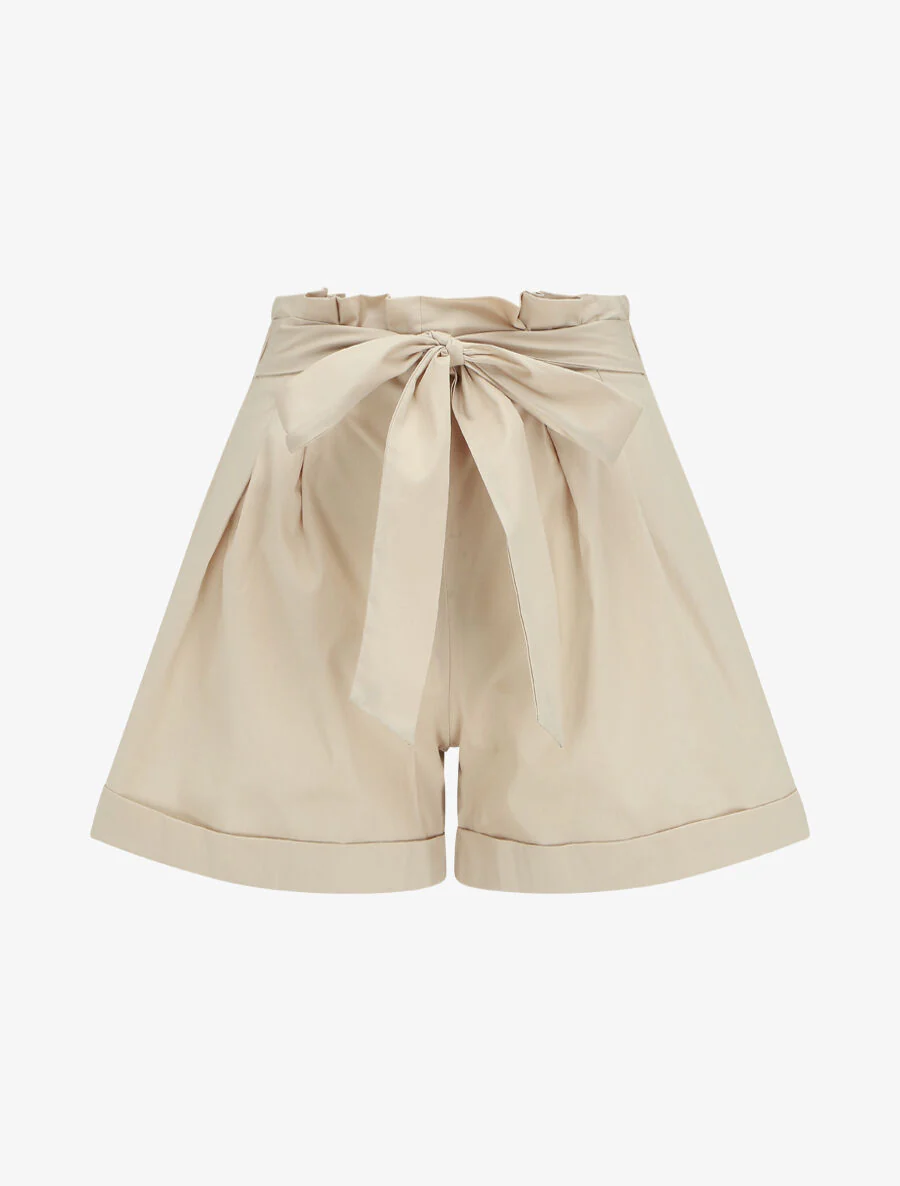 Korte hoge taille uitlopende zoom - Beige