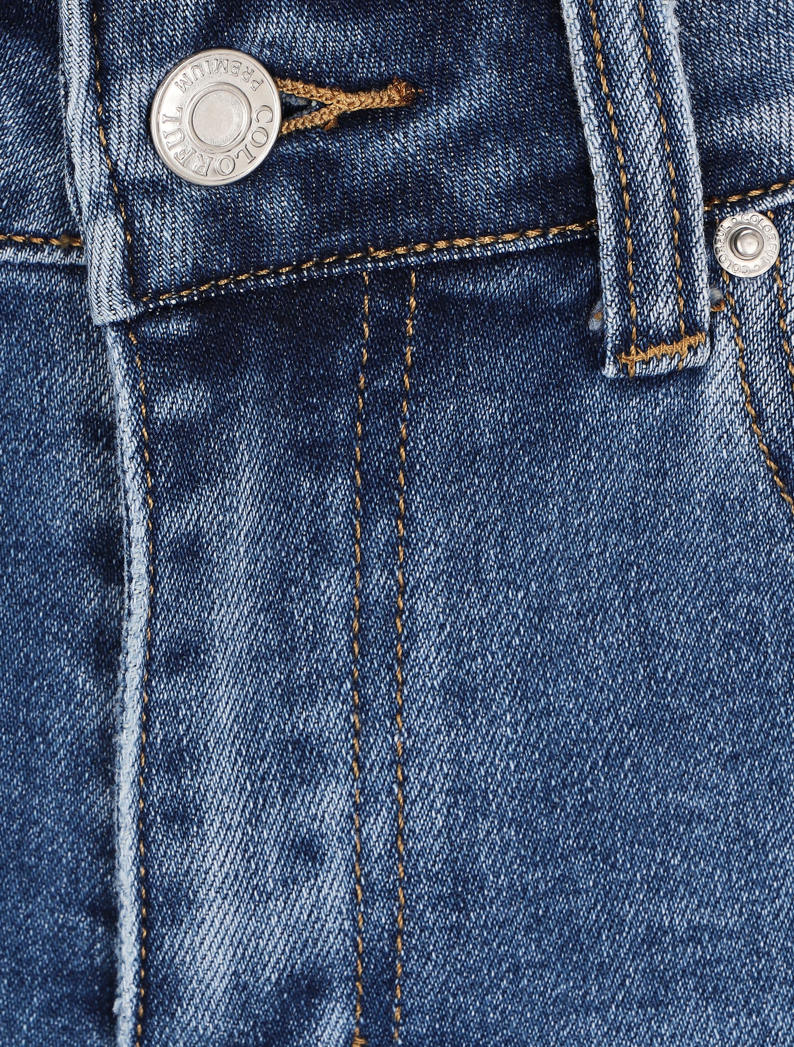 Jeansshort met rafelige zomen - Blauw denim - Image 4
