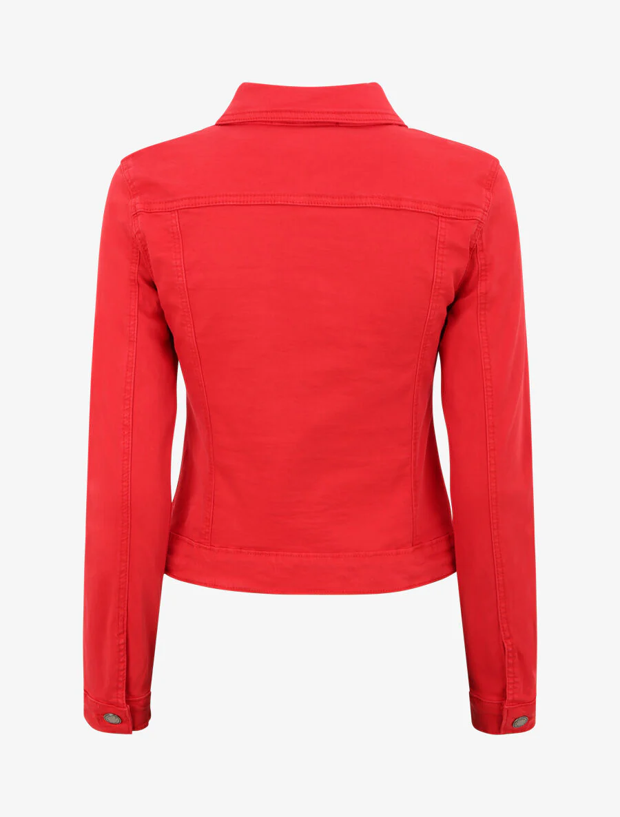 Korte jeansjas - Rood - Image 3