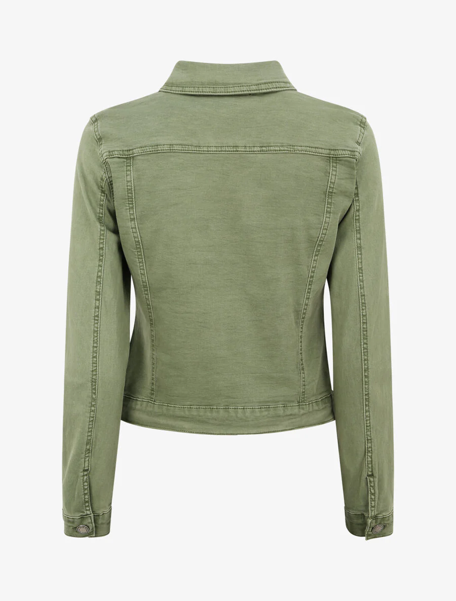 Korte jeansjas - Kakigroen - Image 3